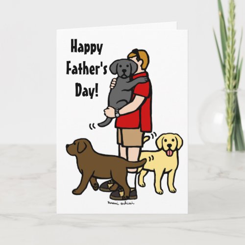 Labrador Daddy Trio Cartoon Card