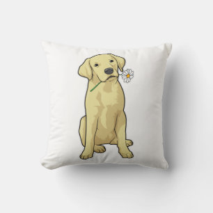 Labrador Daisy Throw Pillow