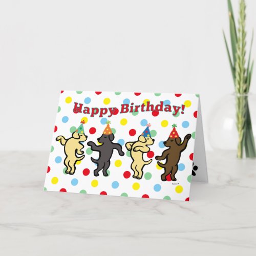 Labrador Dancing Birthday Party Card