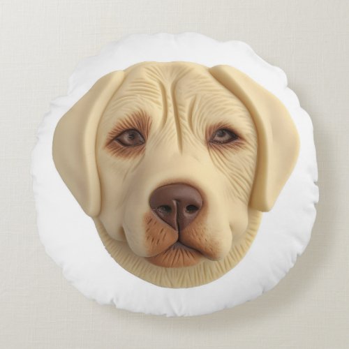 Labrador Dog 3D Inspired Round Pillow