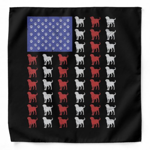 Labrador Dog American Flag Bandana