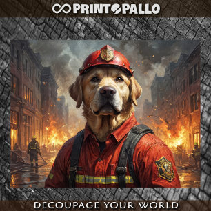 Labrador dog as Firefighter -  Tissue Paper