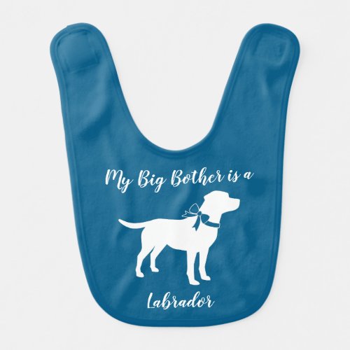 Labrador Dog Baby Shower Blue Boy Lab Baby Bib