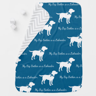 Labrador Dog Baby Shower Blue Boy Lab Baby Blanket