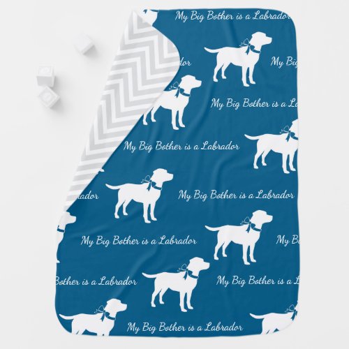 Labrador Dog Baby Shower Blue Boy Lab Baby Blanket