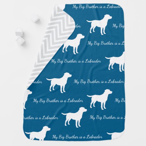 Labrador Dog Baby Shower Blue Boy Lab Baby Blanket