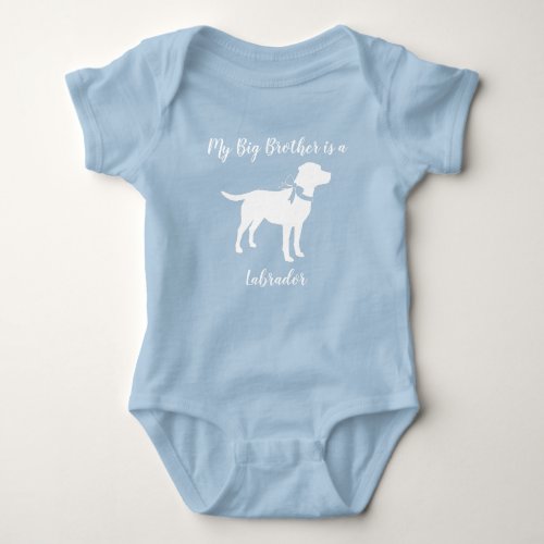 Labrador Dog Baby Shower Blue Boy Lab Baby Bodysuit