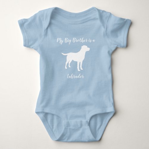 Labrador Dog Baby Shower Blue Boy Lab Baby Bodysuit