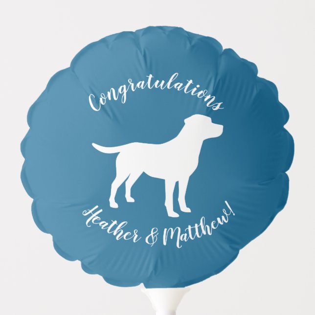 Labrador Dog Baby Shower Blue Boy Lab Balloon (Front)