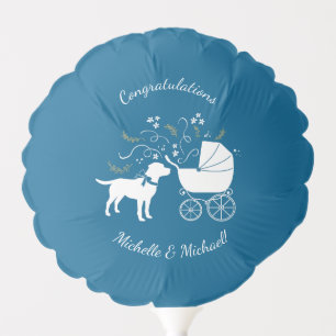 Labrador Dog Baby Shower Blue Boy Lab Balloon
