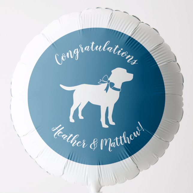 Labrador Dog Baby Shower Blue Boy Lab Balloon (Front)
