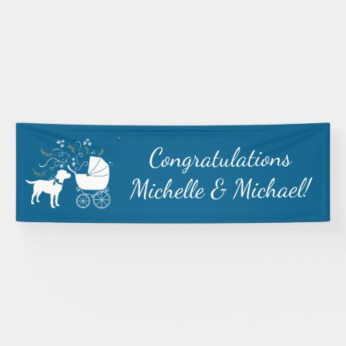 Labrador Dog Baby Shower Blue Boy Lab Banner