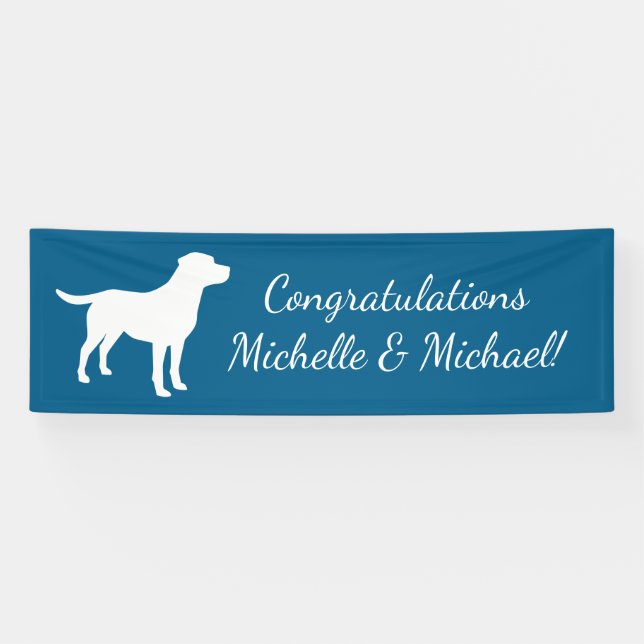 Labrador Dog Baby Shower Blue Boy Lab Banner (Horizontal)
