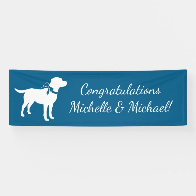 Labrador Dog Baby Shower Blue Boy Lab Banner (Horizontal)