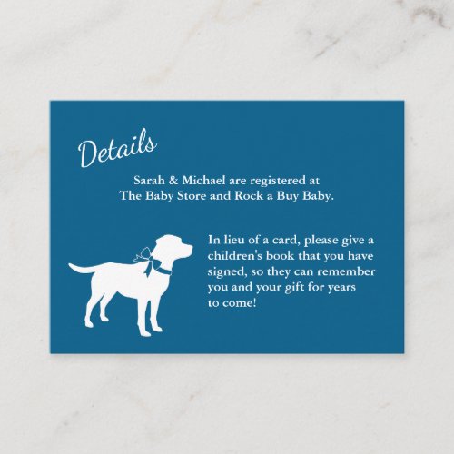 Labrador Dog Baby Shower Blue Boy Lab Enclosure Card