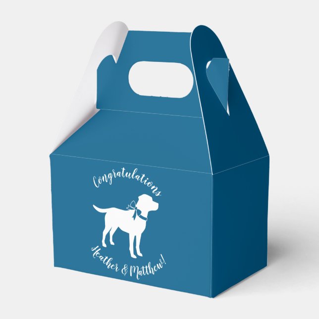 Labrador Dog Baby Shower Blue Boy Lab Favor Boxes (Front Side)