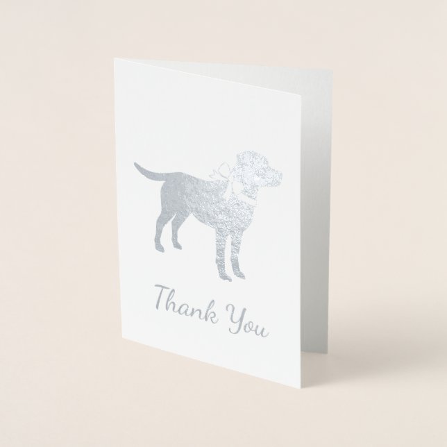 Labrador Dog Baby Shower Blue Boy Lab Foil Card (Front)