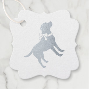 Labrador Dog Baby Shower Blue Boy Lab Foil Favor Tags