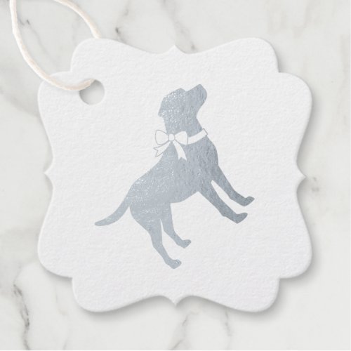 Labrador Dog Baby Shower Blue Boy Lab Foil Favor Tags