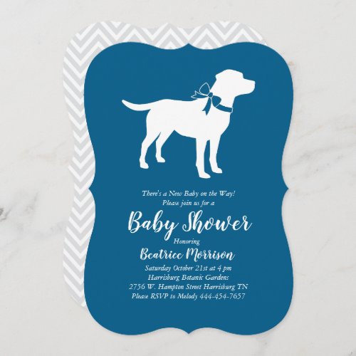 Labrador Dog Baby Shower Blue Boy Lab Invitation