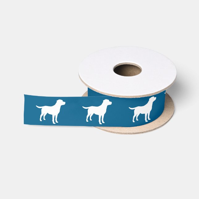 Labrador Dog Baby Shower Blue Boy Lab Satin Ribbon (Spool)