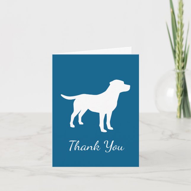 Labrador Dog Baby Shower Blue Boy Lab Thank You Card (Front)