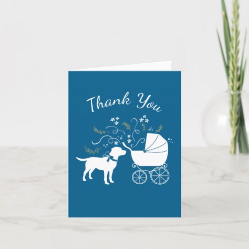 Labrador Dog Baby Shower Blue Boy Lab Thank You Card