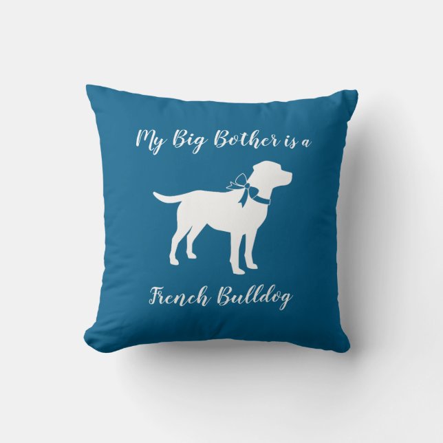 Labrador Dog Baby Shower Blue Boy Lab Throw Pillow (Front)
