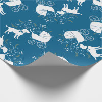 Labrador Dog Baby Shower Blue Boy Lab Wrapping Paper