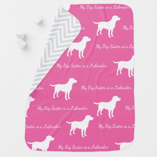 Labrador Dog Baby Shower Girl Lab Pink Baby Blanket