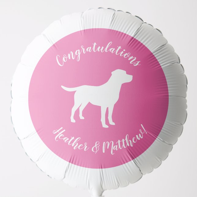 Labrador Dog Baby Shower Girl Lab Pink Balloon (Front)