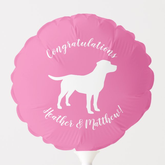 Labrador Dog Baby Shower Girl Lab Pink Balloon (Front)