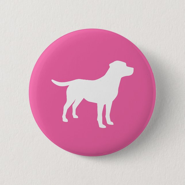 Labrador Dog Baby Shower Girl Lab Pink Button (Front)
