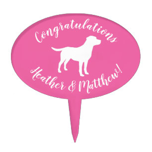 Labrador Dog Baby Shower Girl Lab Pink Cake Topper