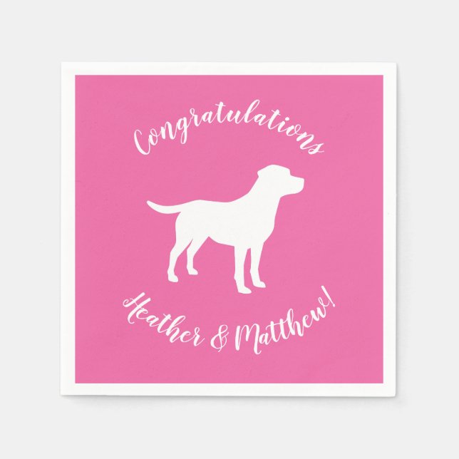 Labrador Dog Baby Shower Girl Lab Pink Napkins (Front)