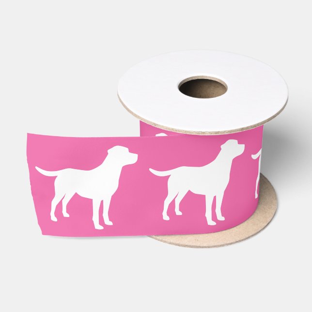 Labrador Dog Baby Shower Girl Lab Pink Satin Ribbon (Spool)