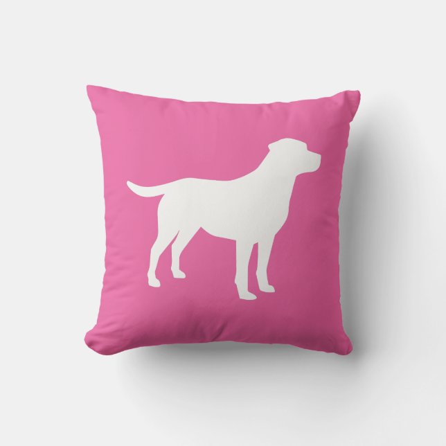 Labrador Dog Baby Shower Girl Lab Pink Throw Pillow (Front)