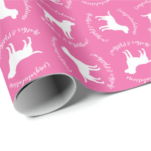 Labrador Dog Baby Shower Girl Lab Pink Wrapping Paper