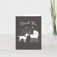 Labrador Dog Baby Shower Lab Gray Gender Neutral Thank You Card