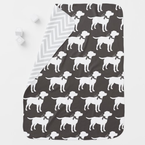 Labrador Dog Baby Shower Lab Grey Gender Neutral Baby Blanket