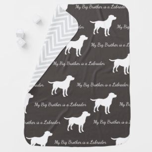 Labrador Dog Baby Shower Lab Grey Gender Neutral Baby Blanket