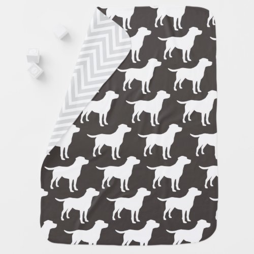 Labrador Dog Baby Shower Lab Grey Gender Neutral Baby Blanket