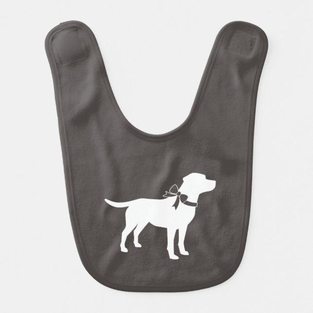 Labrador Dog Baby Shower Lab Grey Gender Neutral Bib (Front)