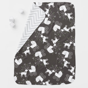 Labrador Dog Baby Shower Lab Grey Gender Neutral Blanket