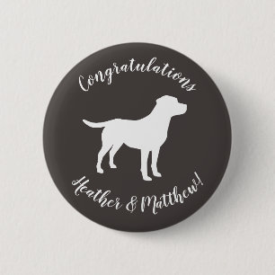 Labrador Dog Baby Shower Lab Grey Gender Neutral Button