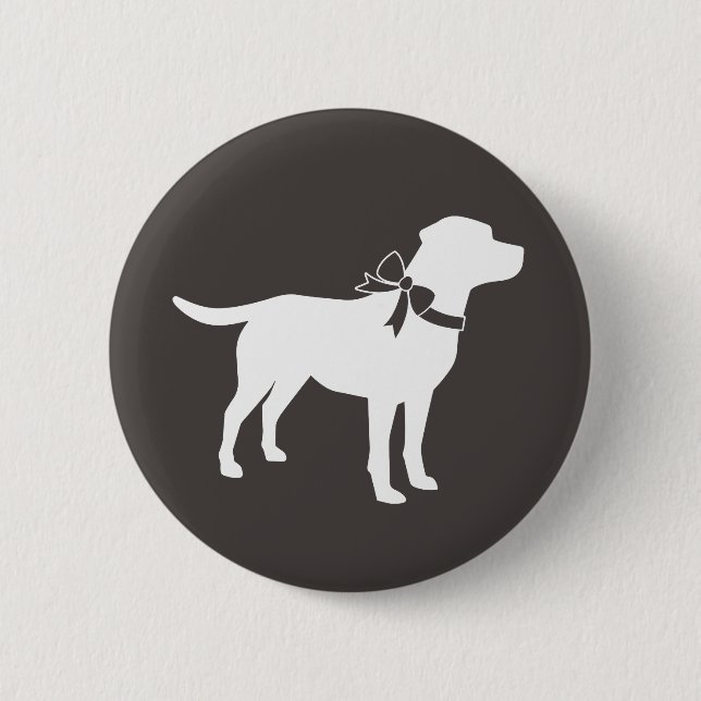 Labrador Dog Baby Shower Lab Grey Gender Neutral Button (Front)