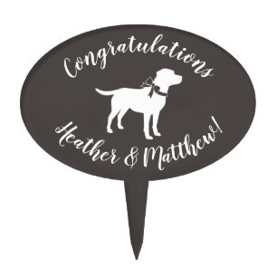 Labrador Dog Baby Shower Lab Grey Gender Neutral Cake Topper
