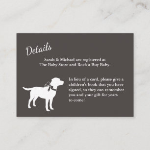 Labrador Dog Baby Shower Lab Grey Gender Neutral Enclosure Card