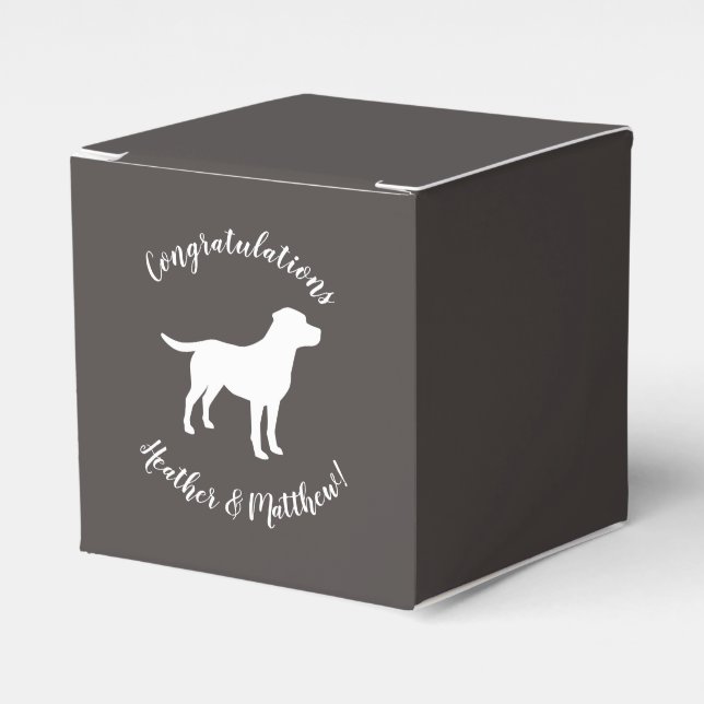 Labrador Dog Baby Shower Lab Grey Gender Neutral Favor Boxes (Front Side)