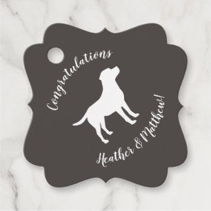 Labrador Dog Baby Shower Lab Grey Gender Neutral Favor Tags